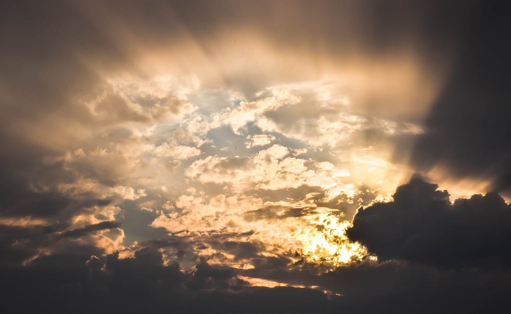 sky, clouds, rays